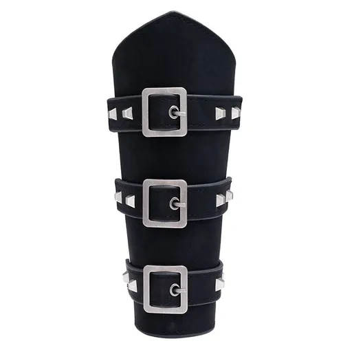 Men Leather Arm Guard Punk Rivet Wristband Gauntlet Buckle Bracer Adjustable Armor Cuff Medieval Vintage Wristband 2 Pack
