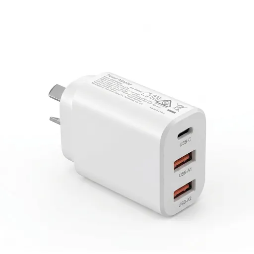 Devanti USB C Charger 30W Fast Charger 3 Port PD Charging Block White