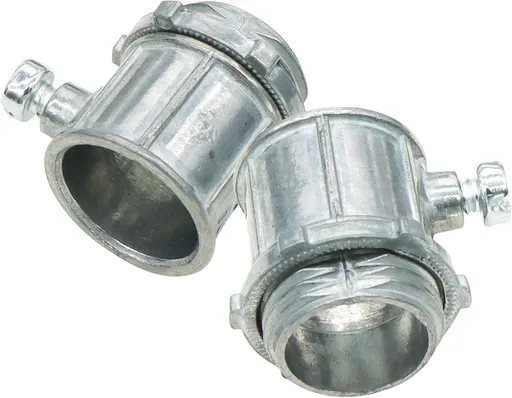 Xadnitu 25 Pieces 1/2" EMT Connectors, Set Screw Type Zinc Die-Cast Conduit Fitting for Electrical Box and Metal Enclosure Connection