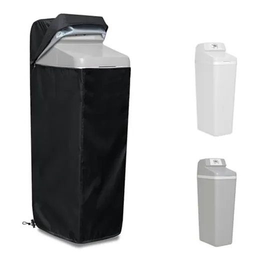Water Softener Cover for Grain Softener, Openable top Easy to use Removal-free installation for UV Dust protection of Water Softener Housings Outdoor or indoor (Black)