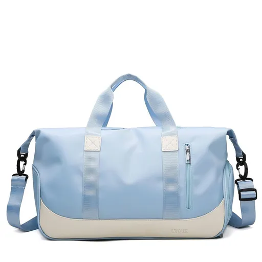 Gym Travel Bag with Shoe and Wet Compartments, Sports Duffel Bag - Blue