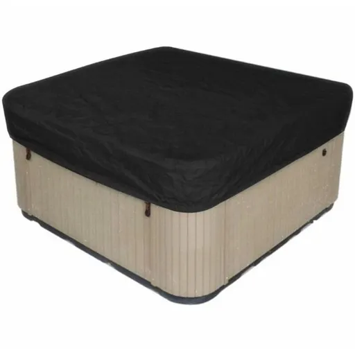 Spa Cover Square Hot Tub Cover Waterproof 190T Polyester Black, 207 x 207 x 30 cm