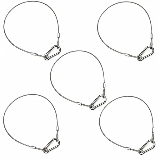 5 Pack Stainless Steel Stage Light Safety Cable, Security Wire for Lighting, Luggage, Garage Door and Camera