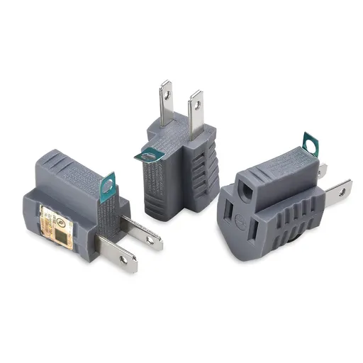 [UL Listed] 3-Pack 2 Prong to 3 Prong Outlet Adapter in Gray, (3Prong to 2Prong Plug Adapter) - Allows a 2Prong Outlet to Accept 3Prong Plugs