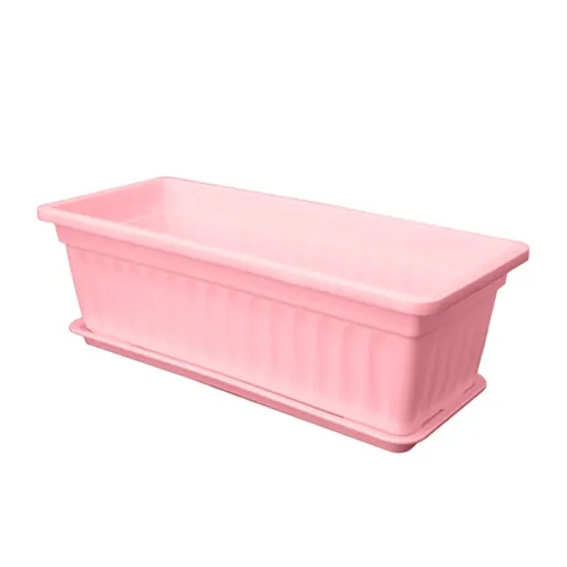 Rectangular Window Box Planter â\x80\x93 17" Flower Pot with Tray â\x80\x93 Indoor/Outdoor Vegetable & Herb Planter for Windowsill, Garden, Patio, Balcony Decor â\x80\x93 Durable & Weather-Resistant