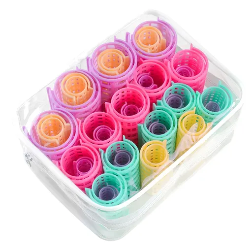 30 Pieces Plastic Hair Rollers Curlers Snap Rollers Self Grip Rollers Hairdressing Curlers No Heat Hair Curlers for DIY Hairdressing Hair Salon Hair Barber Yellow/Green/Red/Purple