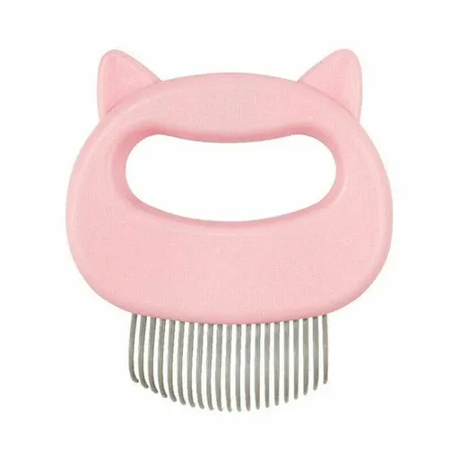 Pet Grooming Massage Comb Hair Removal Brush Detangler Tool 10x9cm Pink