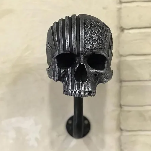 Skull Helmet Rack Wall Mount, Motorcycle Skull Helmets Holder, Gothic Skull Helmet Holder Wall Mount, Resin Crafts