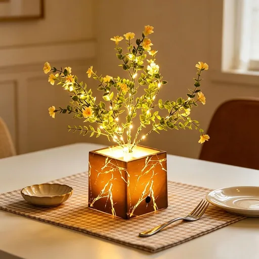 White Magnolia Flower Table Lamp USB Battery Operated Decorative Bedside Lamp for Living Room Decor Office Bookstore Nail Salon Beauty Space Home Terrace Decoration - Multi - Size White Magnolia Flower