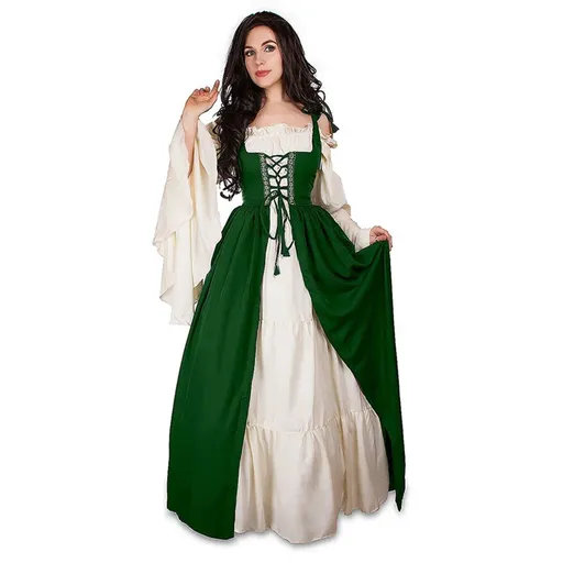 House Of Dasein S-6Xl Medieval Dress Cosplay Halloween Costume For Women Palace Carnival Party - Navy Green - S
