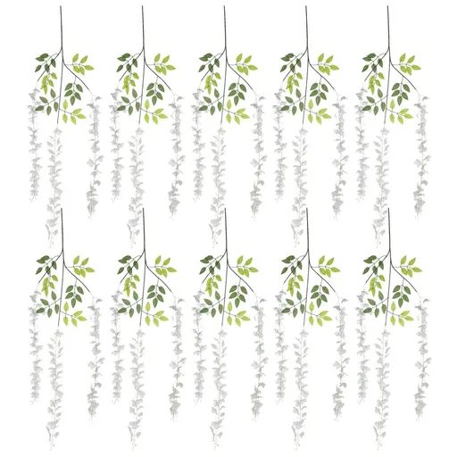24Pcs Artificial Wisteria Vine White Hanging Flower Gar for Wedding Decoration