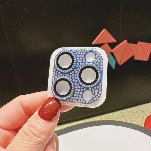 Yixi Diamond Lens Film for iPhone 17Pro [integrated all-inclusive diamond lens film] royal blue iphone 15