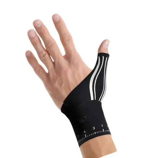 Thumb Stabilizing Wrist Support Wrap, Adjustable Non-Slip Compression Wrist Brace with Breathable Fabric for Cycling, Rock Climbing and Sports - Black Right Hand
