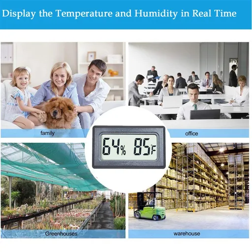 Mini Digital Thermometer Hygrometer Meters Gauge Indoor Large Number Display Temperature Fahrenheit (℉) Humidity for Home