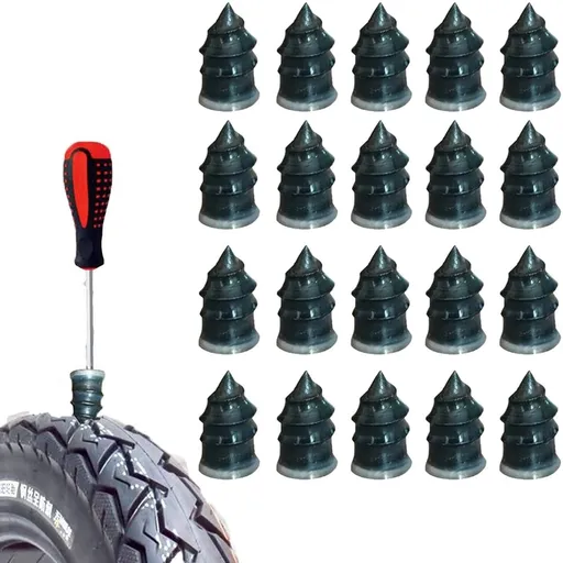 Tire Repair Rubber Nail, 20 Pieces Vacuum Tire Repair Kits Spiral Rubber Nails, for Car Motorcycle Fast Tire Repair Tools