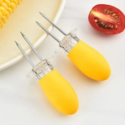 Stainless Steel Corn Holders Set, Compact BBQ Forks for Grilling, Outdoor Cooking, and Multi-Function Kitchen Accessories