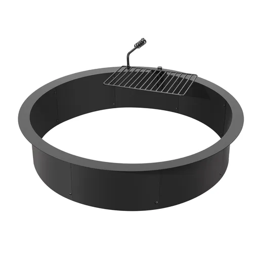 Fire Pit Ring, Fire Pit Insert with Barbecue Fire Ring, 40-In Outer/36-In Inner Diameter, 8.5in Height, Carbon Steel Liner DIY Campfire Ring above/In-Ground, for Outdoor Camping, Bonfires