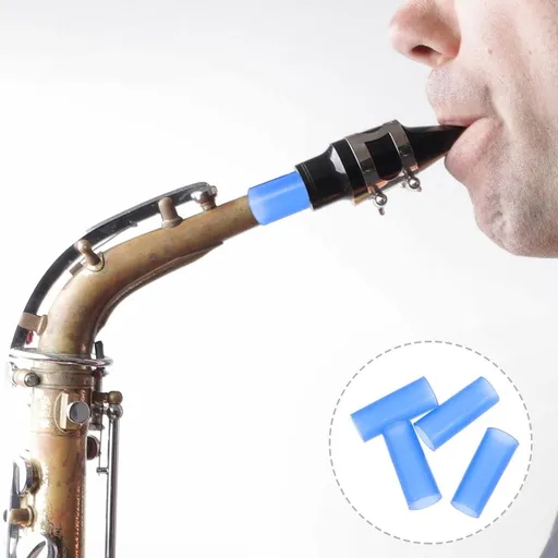 4Pcs Blue Silicone Saxophone Neck Covers for Sax with Durable Cork Material