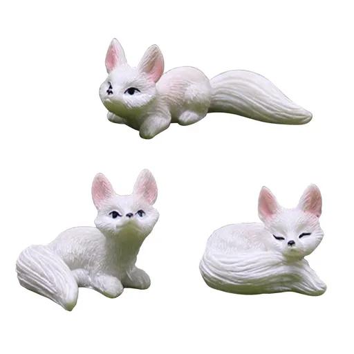 Mini fox animal statue, mini fox fairy garden accessory on top of cake, DIY moss landscape, craft decoration, home decoration, birthday gift, party gift, desktop decoration