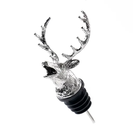 Wine Aerator, Wine Pourer, Vintage Deer Head Wine Aerator Metal quality Unique Exterior Design(Silver)