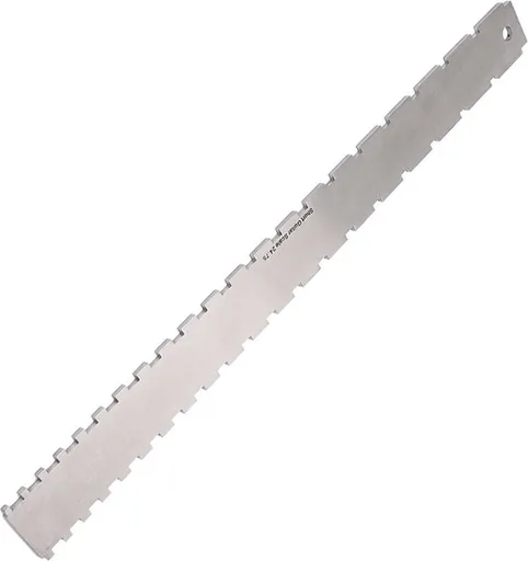 Guitar Neck Notched Straight Edge Luthiers Tool, Notched Fretboard Straight Edge Luthiers Measuring Tool for Guitars Neck Leveling Ruler - Double Teeth - 420*37*2.5mm - For 62-65cm Guitar Frets