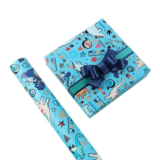 20pcs Cute Animal Cartoon Gift Wrapping Paper for Toys Bookskin and Crafts - Blue Dinosaurs-20PCS