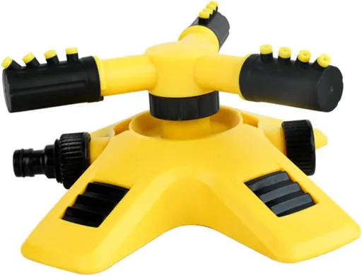 360 Degree Rotating Garden Sprinkler for Lawns and Irrigation, Automatic Watering System for Outdoor Plants and Grass, Yellow and Black