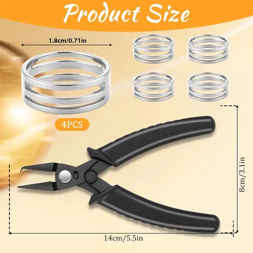 Jump Ring Pliers with Jump Ring Opener Finger Tools with Split Rings Plier, Rings Pliers & Jumps Tool for Jewelry Plier Tool, Stainless Steel Crimping Tools for Jewelry Making Circle
