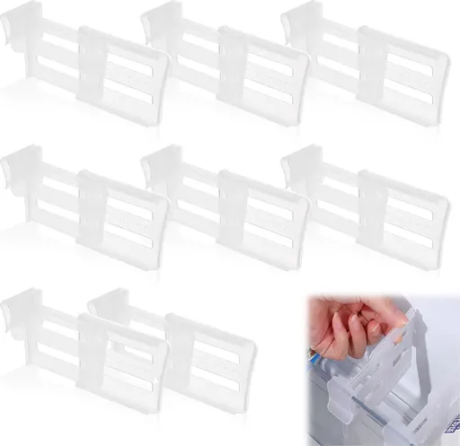 Refrigerator Dividers - 8 Pieces - Drawer Organizer System - Dividers - Side Door Spice Storage Shelf - Drawer Divider - Drawer Organizer - Clip-on Shelf - Container - Refrigerator Divider - Refrigerator - For the Side Door of the Refrigerator - Retr