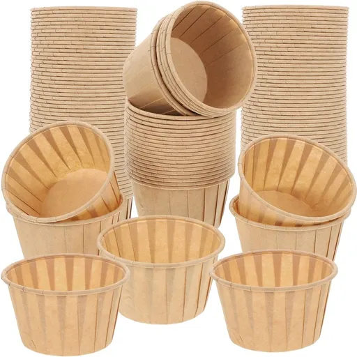 Khaki Paper Muffin Cups Heat Resistant for Home Baking 150Pcs