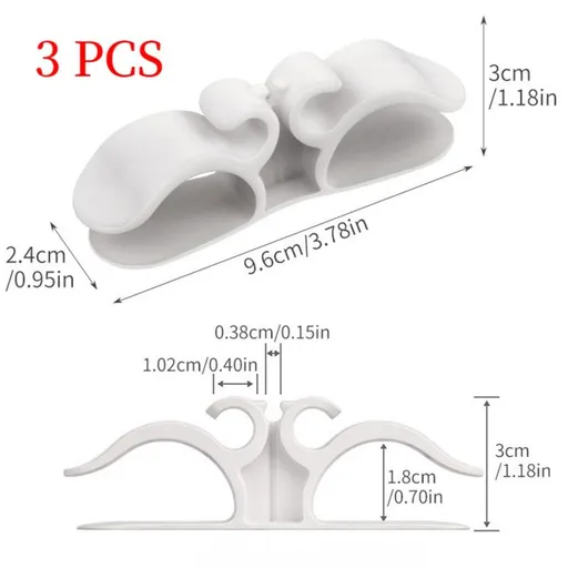 Cord Winder, Home Appliance Plug Holder, No Trace Cable Organizer for Kitchen Desk, 3-Pack—White