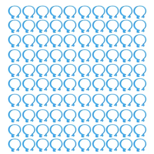 100Pcs Poultry Foot Ring Chicken Bird Duck Identification Leg Bands Open Type Buckle Chicken Ankle Rings Blue 25mm