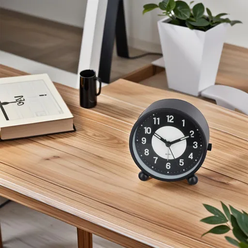 Battery Operated Clock Glow-in-the-Dark Alarm Clock Bedroom Children's Table Non-Ticking Glow-in-the-Dark Dial Smile Home