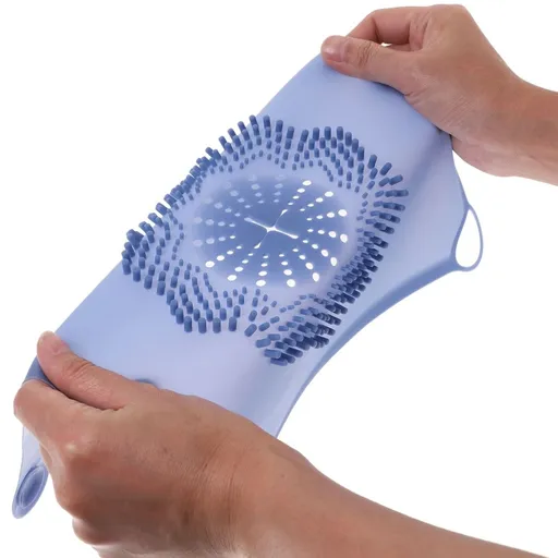 Soft Blue Silicone Hair Catcher for Shower Drains Strong Filtration