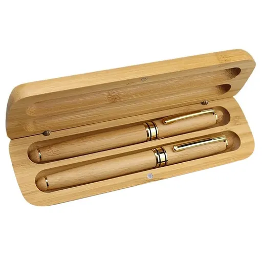 2 pcs Bamboo Wooden Stationery Students Business Office Ballpoint Pen and Gift Box Elegant Fancy Nice Pens Set Gift Pen Set Kit