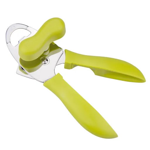 4-in-1 Stainless Steel Can Opener, Hand-Held Can Opener, Multifunctional, Sharp Blade, Labor-saving Handle, Easy To Grasp Green