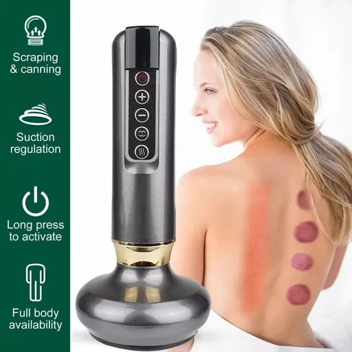12 Levels Electric Cupping Massager Vacuum Suction GuaSha Anti Cellulite Beauty GRAY