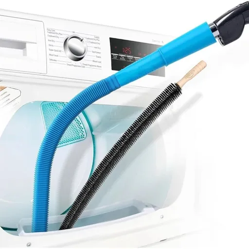 2 Pieces Dryer Vent Cleaner Kit, Dryer Lint Vacuum Attachment and Flexible Dryer Lint Brush, Vacuum Hose Attachment Brush, Blue
