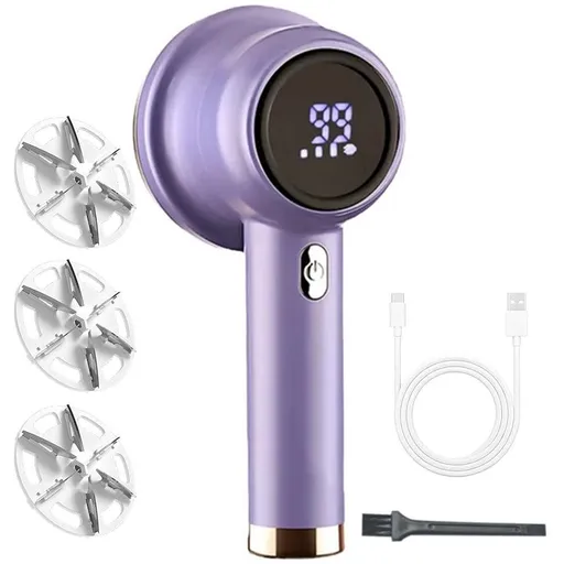 Fabric Shaver Lint Remover Rechargeable Electric Portable Sweater Defuzzer with 3 Speeds Purple