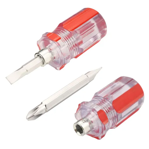 2 Piece Set Magnetic Screwdriver With Phillips Head and Flat Head,Small Pocket Screwdriver for DIY Repairing,