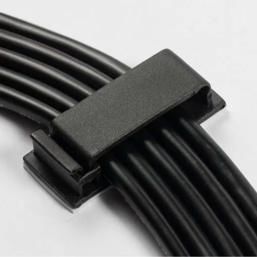 Nylon Adhesive Cable Clip Wire Clamp Organizer Holder Inner Size 47mm x 19mm be installed next to the table or on the table