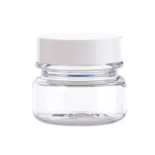 10pcs PET Plastic Cosmetic Bottles Refillable Travel Face Cream Containers - 60ml-Transparent+White-Single