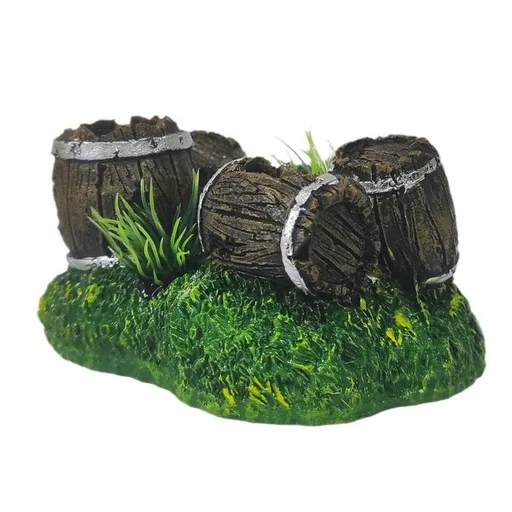 2pcs Aquarium Decorations Three Stacked Broken Barrels Fish Tank Decoration Ornament Landscaping Over Rocks Cave Saltwater Freshwater Small & Medium Fish Garden Pond Ornaments Resin