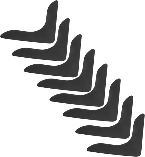 8 Pack L-Shaped Rug Grippers, Reusable Non-Slip Carpet Corner Pads for Rugs, Sofa Covers, Stair Mats and Floors, Black