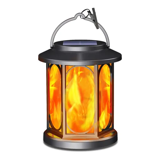 Solar Flame Lantern - Flickering Flame Effect Outdoor Hanging Garden Light with 600mAh Battery for Patio, Yard, Pathway, Lawn and Landscape Decor