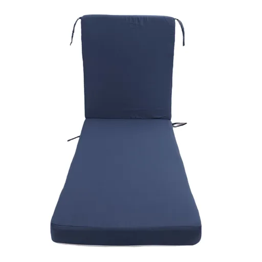 Lounge Chair Cushion with Ties Removable Rain Proof Fade Proof Sun Lounger Replacement Cushion for Beach Outdoor Patio Navy Blue