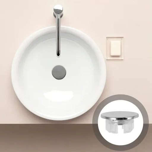 2Pcs Copper Overflow Drain Cover for Bathroom Sink Basin Silver Plug Wide Application