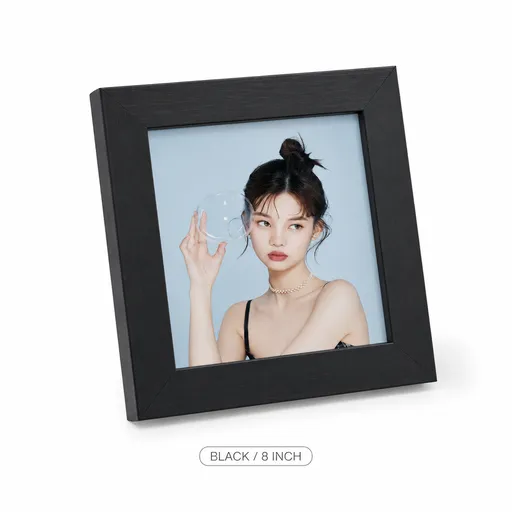 Black square 8-inch minimalist aluminum wall mounted photo frame set, multiple sets of standard size photo frames, simple classic and stylish design wall mounted photo frames, suitable for home gallery decoration