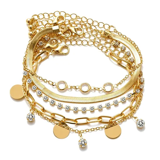 Vintage Irregular Bracelet Set Women Layered Bangle Set Minimalist Hand Jewelry h55751 Perfect Christmas Gift