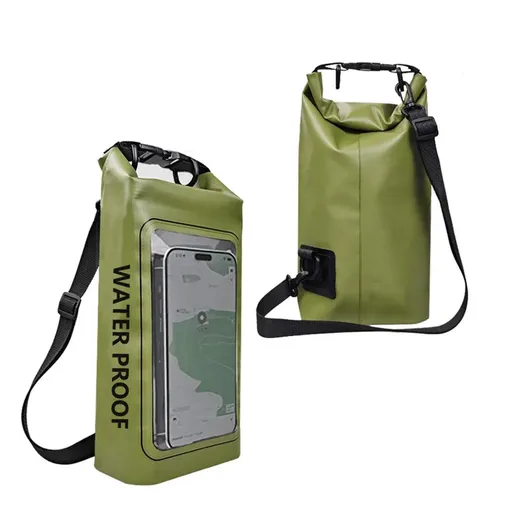 Outdoor Crossbody Bag Waterproof Two-in-One PVC Green